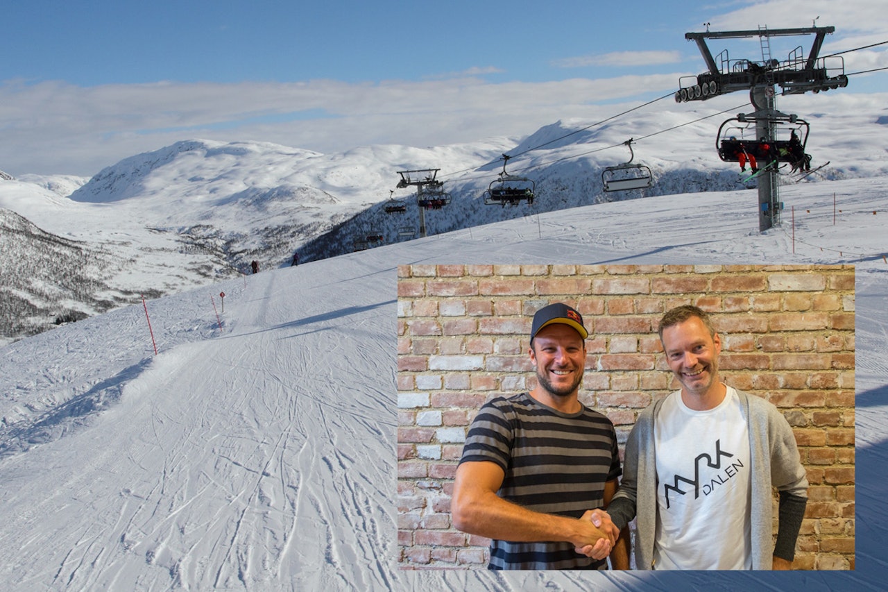 MYRKDALEN FØRST: Myrkdalen Fjellandsby i Hordaland ble det første anlegget i Norge som inngikk partnerskap med Skioo – og dermed kan du besøke Myrkdalen uten å stå ett sekund i heiskortkø neste vinter. Skioo-investor Aksel Lund Svindal takker Myrkdalen-sjef Harald Haaland for tilliten (innfelt). Foto: Tore Meirik & Endre Løvaas MYRKDALEN FØRST: Myrkdalen Fjellandsby i Hordaland ble det første anlegget i Norge som inngikk partnerskap med Skioo – og dermed kan du besøke Myrkdalen uten å stå ett sekund i heiskortkø neste vinter. Skioo-investor Aksel Lund Svindal takker Myrkdalen-sjef Harald Haaland for tilliten (innfelt). Foto: Tore Meirik & Endre Løvaas