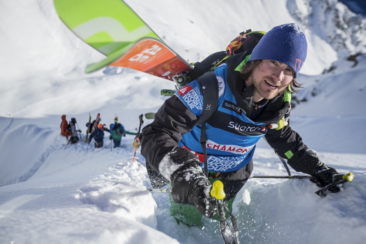 KLAR FOR REVANSJ: Dennis Risvoll kjører Chamonix-konkurransen i Andorra torsdag. Her fra fjorårets renn i Chamonix. Foto: Jeremy Bernard / FWT