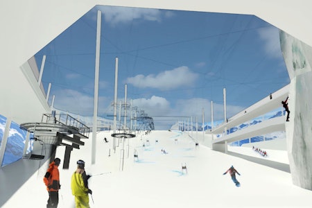 SKIHALL: Slik skal skihallen se ut fra innsiden. Foto: Skihallen SKIHALL: Slik skal skihallen se ut fra innsiden. Foto: Skihallen