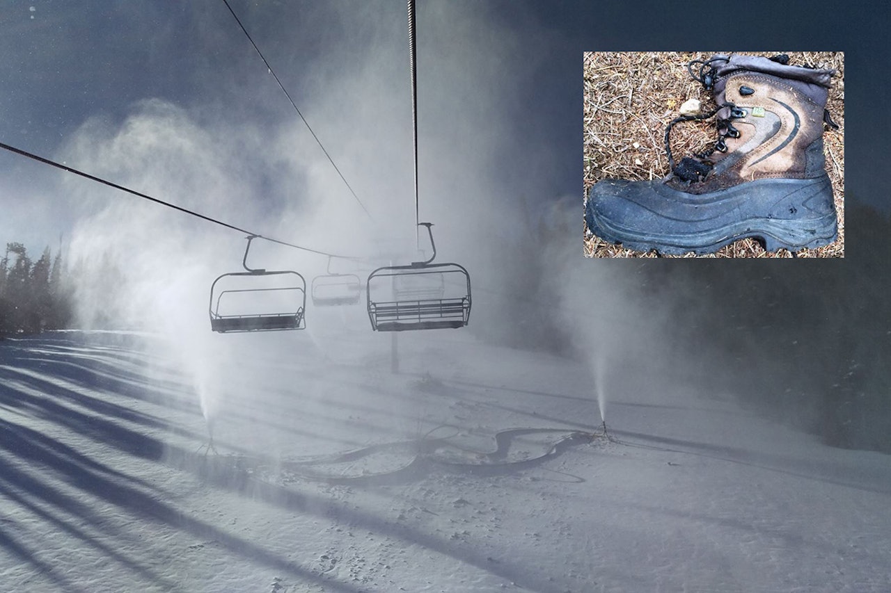 STØVEL: Det er denne støvelen som ble funnet ved Elodra Mountain Resort. Foto: Eldora Mountain Resort / Twitter / Matt Sebastian STØVEL: Det er denne støvelen som ble funnet ved Elodra Mountain Resort. Foto: Eldora Mountain Resort / Twitter / Matt Sebastian