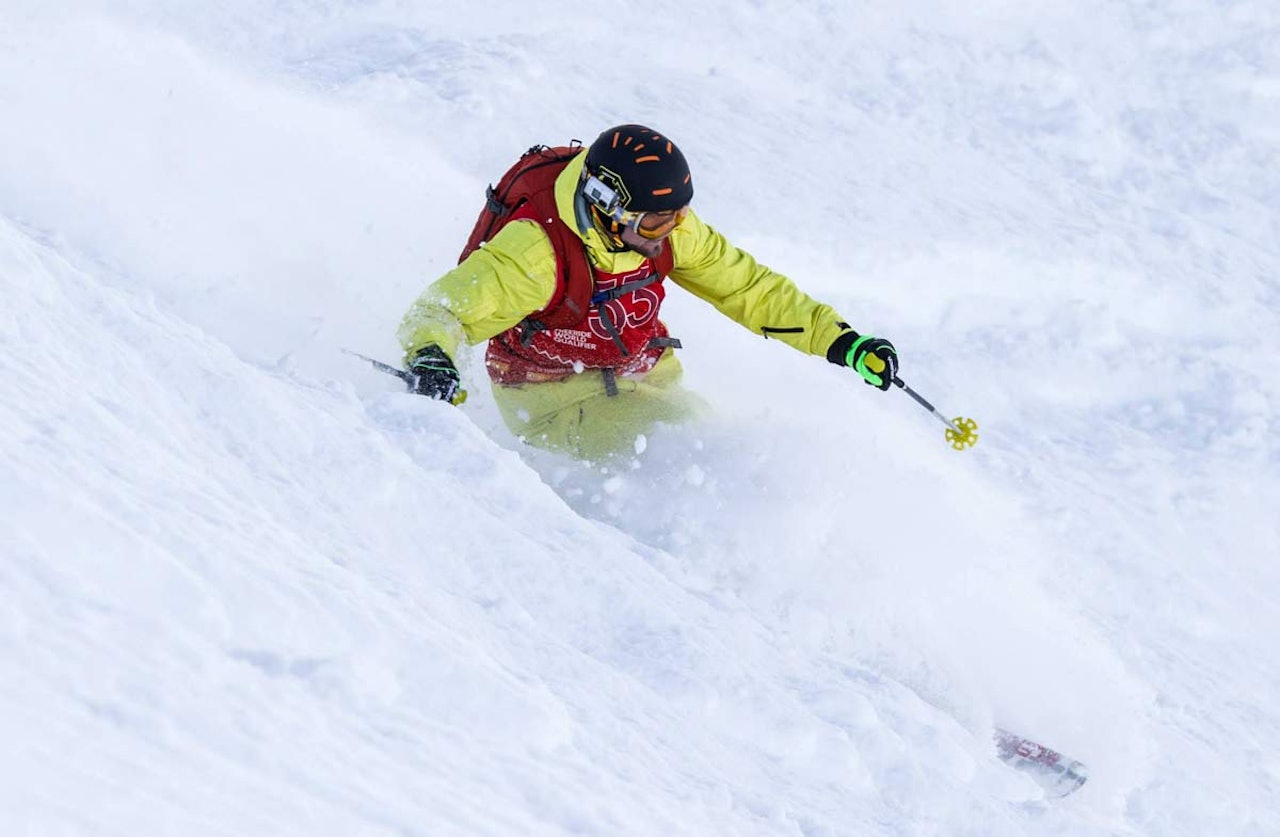 IKKE FORNØYD: Dennis Risvoll ble nummer 11 i Freeride World Qualifier-konkurransen i Verbier i helga -uten at han var fornøyd med kjøringa. Foto: FWQ IKKE FORNØYD: Dennis Risvoll ble nummer 11 i Freeride World Qualifier-konkurransen i Verbier i helga -uten at han var fornøyd med kjøringa. Foto: FWQ