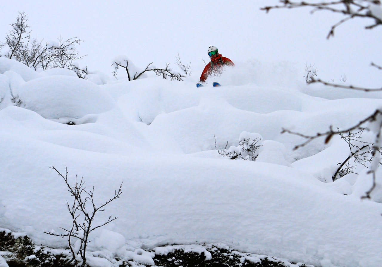 HOVDEN: Vanvittig skiføre og deilige puter i Hovden i helga. Stian Storm vet å sette pris på godsakene. Foto: Tor-Einar Wahl