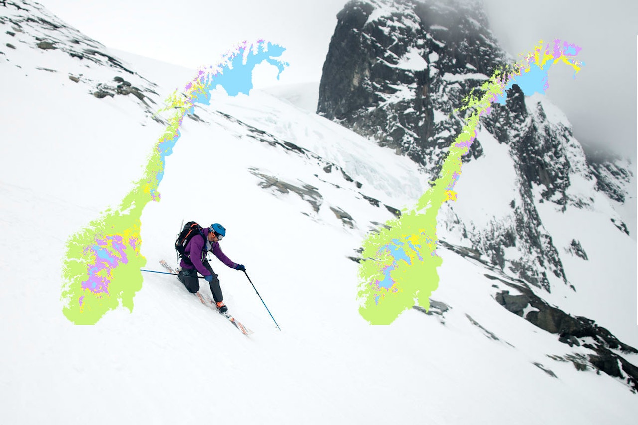 SNØMANGEL: 2014 og 2015 har tydelige forskjeller for Norge. Her illustrert med det mest norske som finnes; Kronprins Haakon Magnus fra High Camp. Foto: Bård Basberg / senorge.no SNØMANGEL: 2014 og 2015 har tydelige forskjeller for Norge. Her illustrert med det mest norske som finnes; Kronprins Haakon Magnus fra High Camp. Foto: Bård Basberg / senorge.no