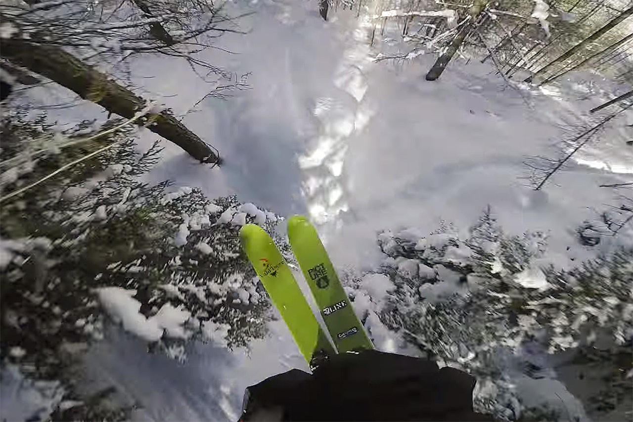 HØYT: Leo Taillefer flyr høyt gjennom skogen i Val d’lsére. Foto: Skjermdump HØYT: Leo Taillefer flyr høyt gjennom skogen i Val d’lsére. Foto: Skjermdump