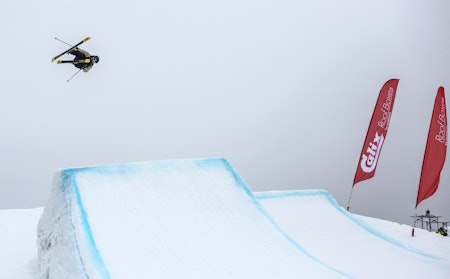 AVGJORT I HELGA:  Både NM og norgescupen i big air og slopestyle ble avgjort på Hafjell i helgen. Felix Usterud tok hjem NM-seieren i slopestyle. Foto: Andreas Løve Storm Fausko