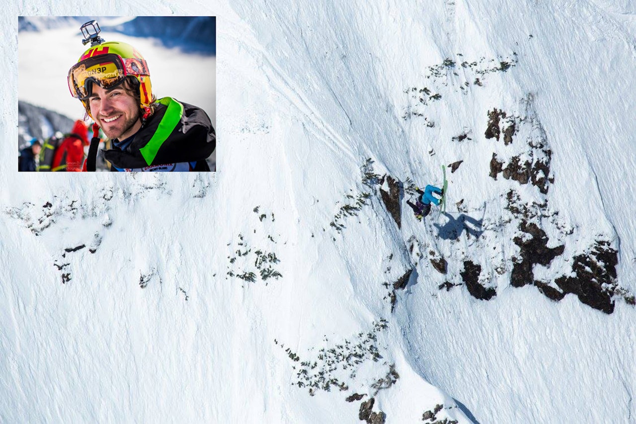 ALT ELLER INGENTING: Dennis Risvoll kjører ikke Freeride World Tour for å bli nummer 10. Dermed ender han enten på snørra eller på toppen av pallen. Foto: Dom Daher/ Simon Deperne ALT ELLER INGENTING: Dennis Risvoll kjører ikke Freeride World Tour for å bli nummer 10. Dermed ender han enten på snørra eller på toppen av pallen. Foto: Dom Daher/ Simon Deperne