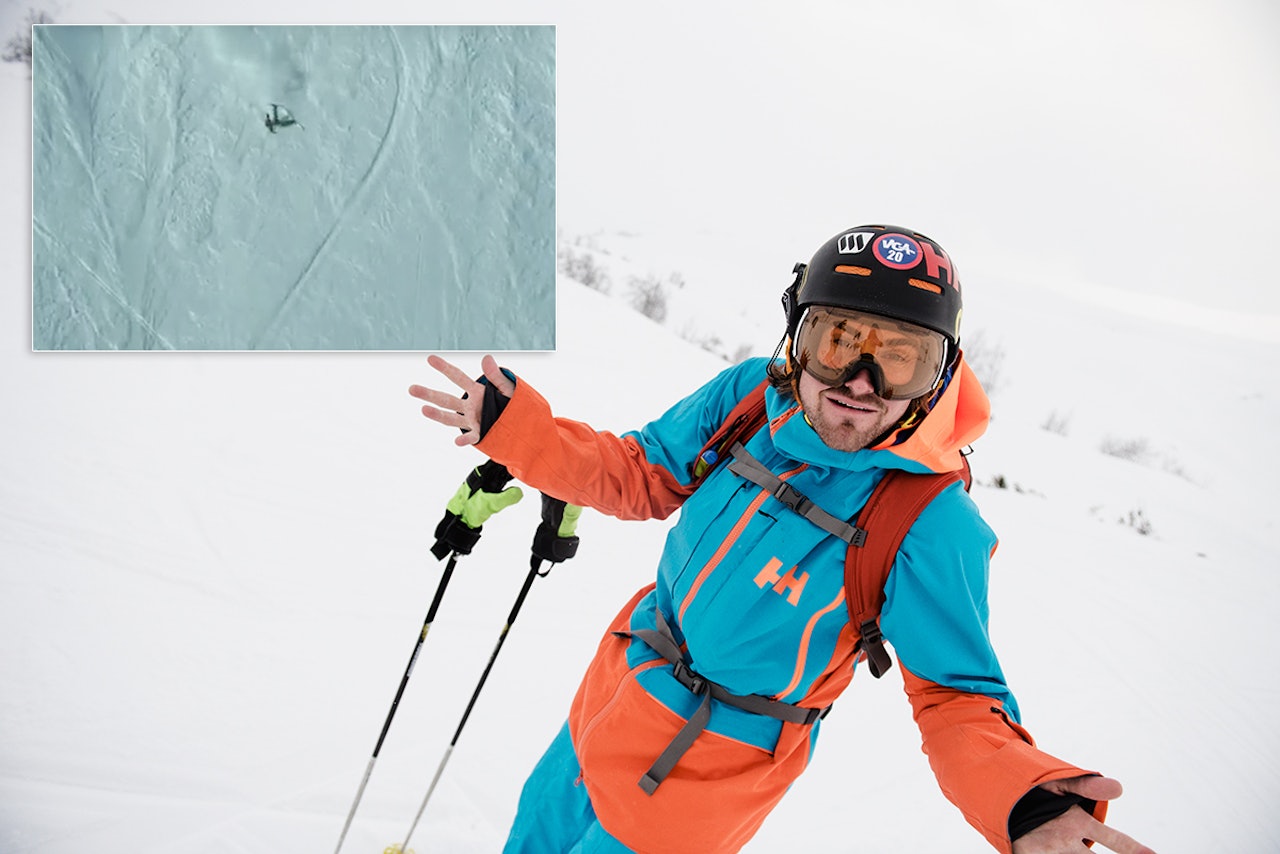 KRÆSJA: Dennis Risvoll kræsjet i Alaska, men lover show i Verbier. Foto: Martin I. Dalen / Skjermdump KRÆSJA: Dennis Risvoll kræsjet i Alaska, men lover show i Verbier. Foto: Martin I. Dalen / Skjermdump