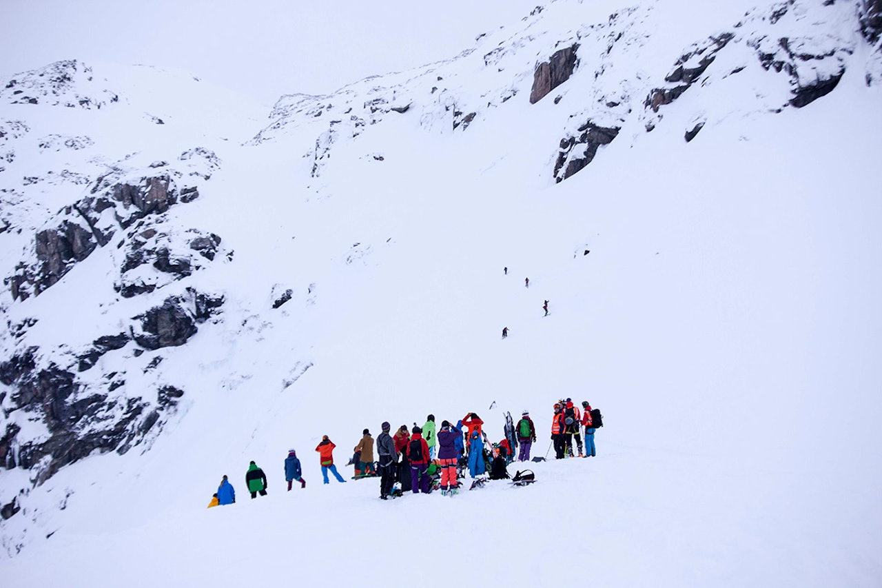 OPPMØTE: Mange møtte opp på freeriden, uten hell. Foto: Vegard Aasen OPPMØTE: Mange møtte opp på freeriden, uten hell. Foto: Vegard Aasen