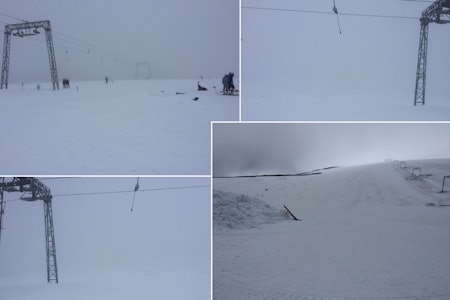 SNØ: Det snør på Galdhøpiggen, så nå er det gode skimuligheter i helga. Foto: Per Vole