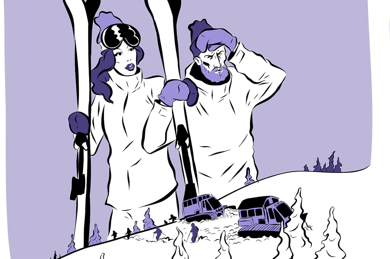 SVAR JA: Fri Flyt støtter åpning for catskiing i Norge. Innen 1.mars skal Miljødirektoratet gi sin tilrådning til Miljødepar- tementet. Illustrasjon: Didrik Magnus-Andresen SVAR JA: Fri Flyt støtter åpning for catskiing i Norge. Innen 1.mars skal Miljødirektoratet gi sin tilrådning til Miljødepar- tementet. Illustrasjon: Didrik Magnus-Andresen