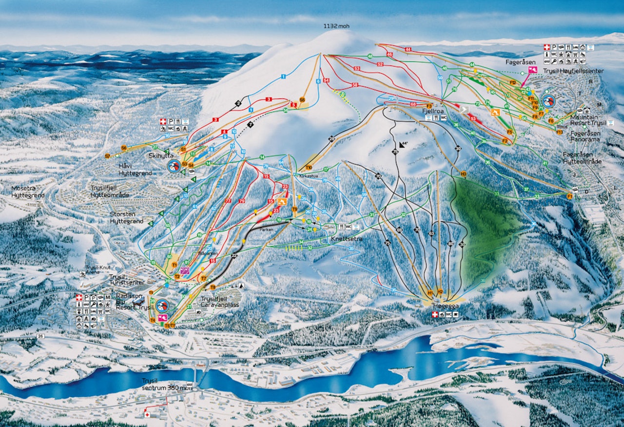 NY SKOGSKJØRING: I det grønnmerkede området vil du til vinteren finne ny (og nygammel) skogskjøring. Illustrasjon: Skistar/ Fri Flyt NY SKOGSKJØRING: I det grønnmerkede området vil du til vinteren finne ny (og nygammel) skogskjøring. Illustrasjon: Skistar/ Fri Flyt