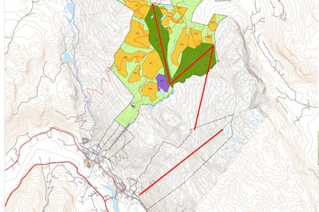SKI-THROUGH: Blir planene en realitet, kan du stå på ski fra over 1000 m. o. h. og nesten ned til McDonalds-drive-throughen langs RV7 på Flå. De tjukke, rette røde strekene viser hvor heisene skal komme. SKI-THROUGH: Blir planene en realitet, kan du stå på ski fra over 1000 m. o. h. og nesten ned til McDonalds-drive-throughen langs RV7 på Flå. De tjukke, rette røde strekene viser hvor heisene skal komme.