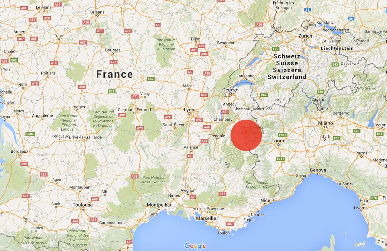 SKRED: Her gikk skredet mandag. Foto: Google Maps SKRED: Her gikk skredet mandag. Foto: Google Maps