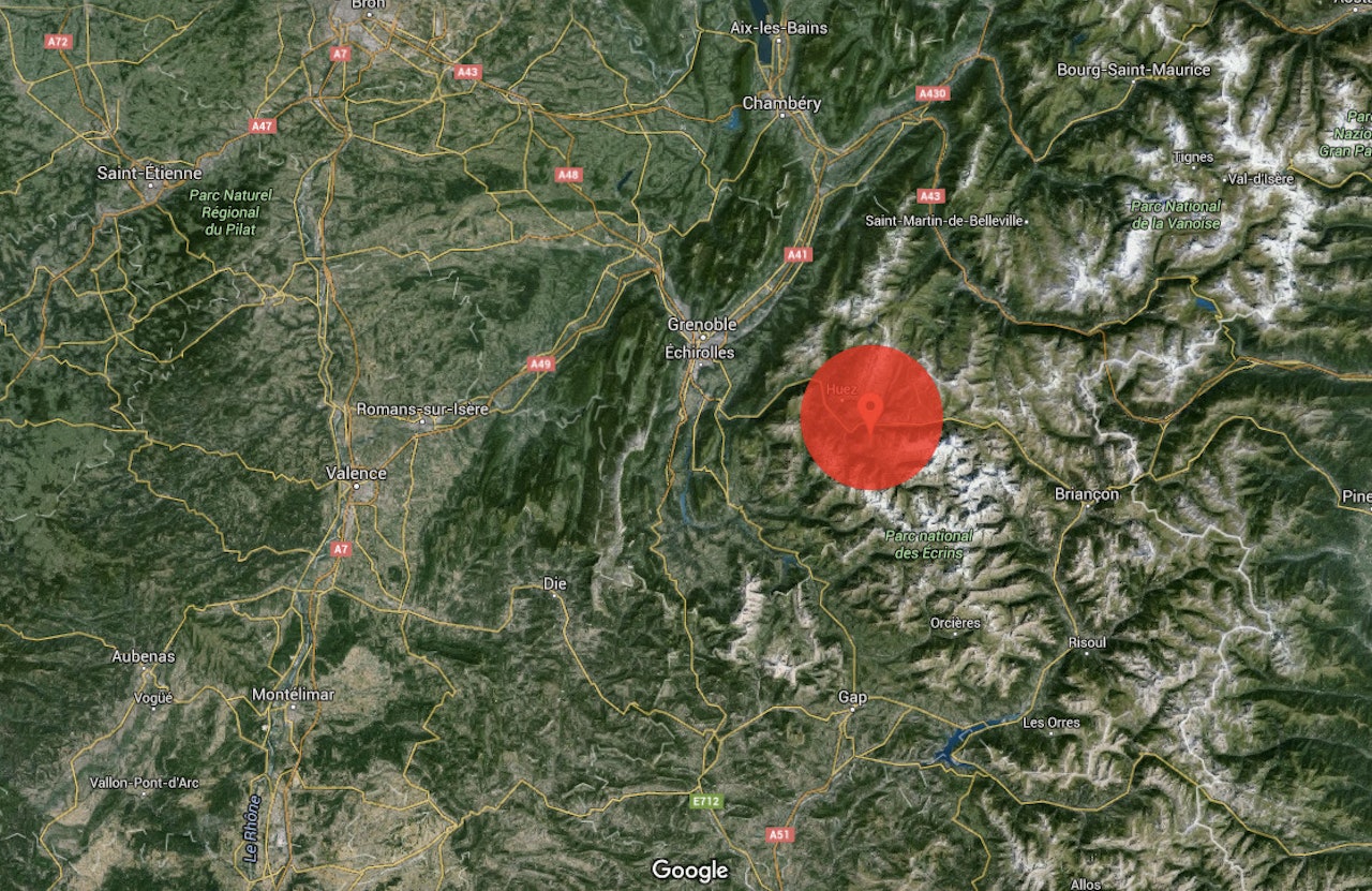 SKRED: Det var i dette området skredet gikk. Foto: Google Maps SKRED: Det var i dette området skredet gikk. Foto: Google Maps