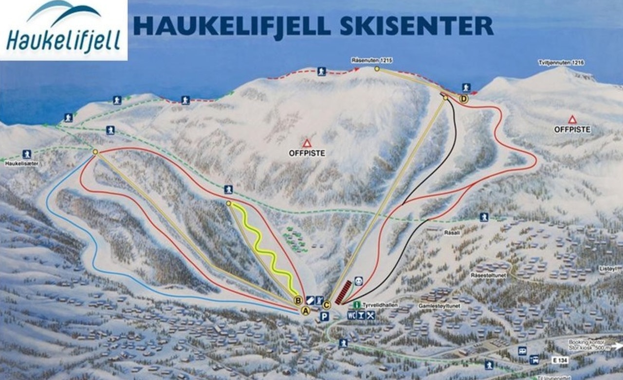 SKRED: Skredet skal ha gått nær Haukelifjell Skisenter.