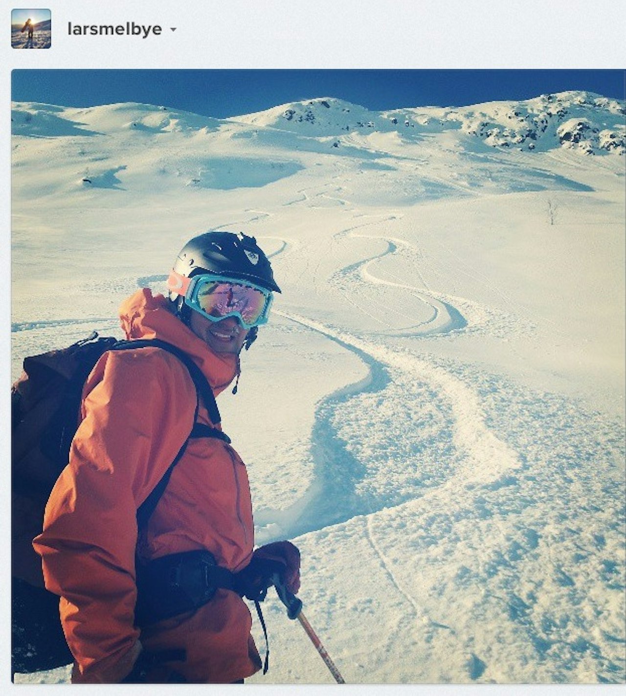 DAGENS BILDER: På Instagram koker det over med skibilder fra påskefjellet, hvor nå enn det er. Lars Melbye fant pudder i Sogndal og hashtagget det hele med #friflyt.