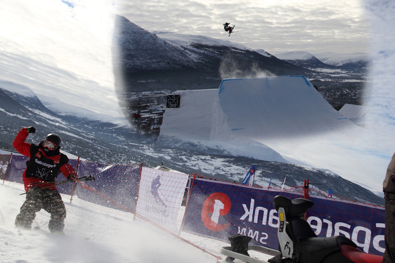 HVEM SKAL TIL SVERIGE: Espen Bergh som henger på skuter´n, etter Gaute Silseth som henger oppi lufta? Foto: Tore Meirik HVEM SKAL TIL SVERIGE: Espen Bergh som henger på skuter´n, etter Gaute Silseth som henger oppi lufta? Foto: Tore Meirik