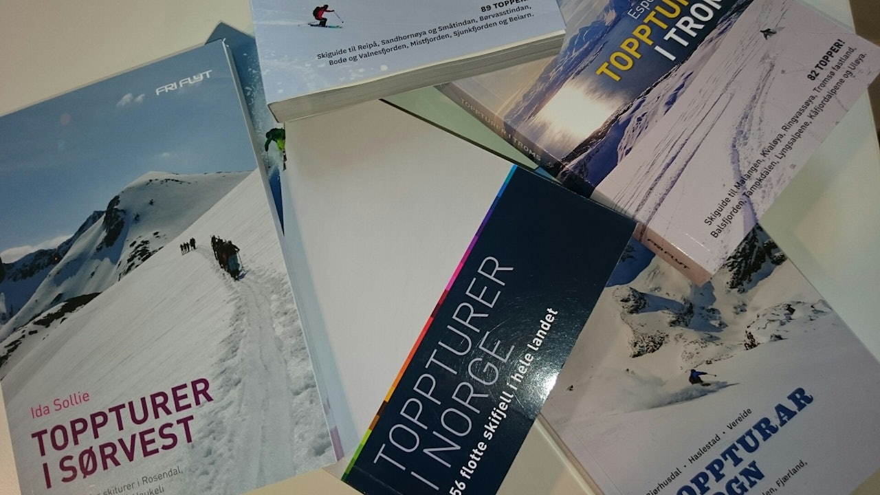 TOPPTURINSPIRASJON: Om du skal på topptur i vår, finner du garantert en egent topp i av av Fri Flyts mange guidebøker TOPPTURINSPIRASJON: Om du skal på topptur i vår, finner du garantert en egent topp i av av Fri Flyts mange guidebøker