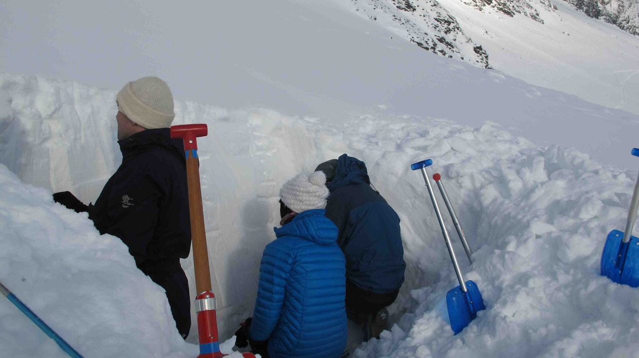 GRAV DYPERE: Snøkunnskap er viktig for å kunne ferdes trygt i vinterfjellet. Foto: Camilla Ianke