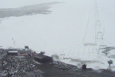 STATUS: Dette bildet er fra webkameraet på Juvass i dag, 11. sept. Planlagt gjenåpning er 22. sept. STATUS: Dette bildet er fra webkameraet på Juvass i dag, 11. sept. Planlagt gjenåpning er 22. sept.