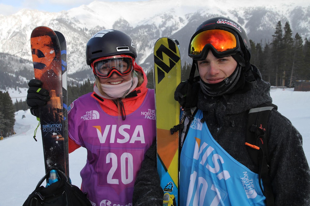 VINNERE: Tiril Sjåstad Christiansen og Johan Berg vant verdenscuprunden i slopestyle i Silvaplana i dag! Foto: Heming