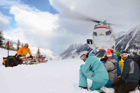 UØNSKET: Heliskiing foregår ikke i norske fjell, slik som her i Canada. Foto: Erlend Sande UØNSKET: Norske tindevegledere er klare i sin tale: De ønsker ikke heliskiing i norske fjell, slik som her i Canada. Foto: Erlend Sande