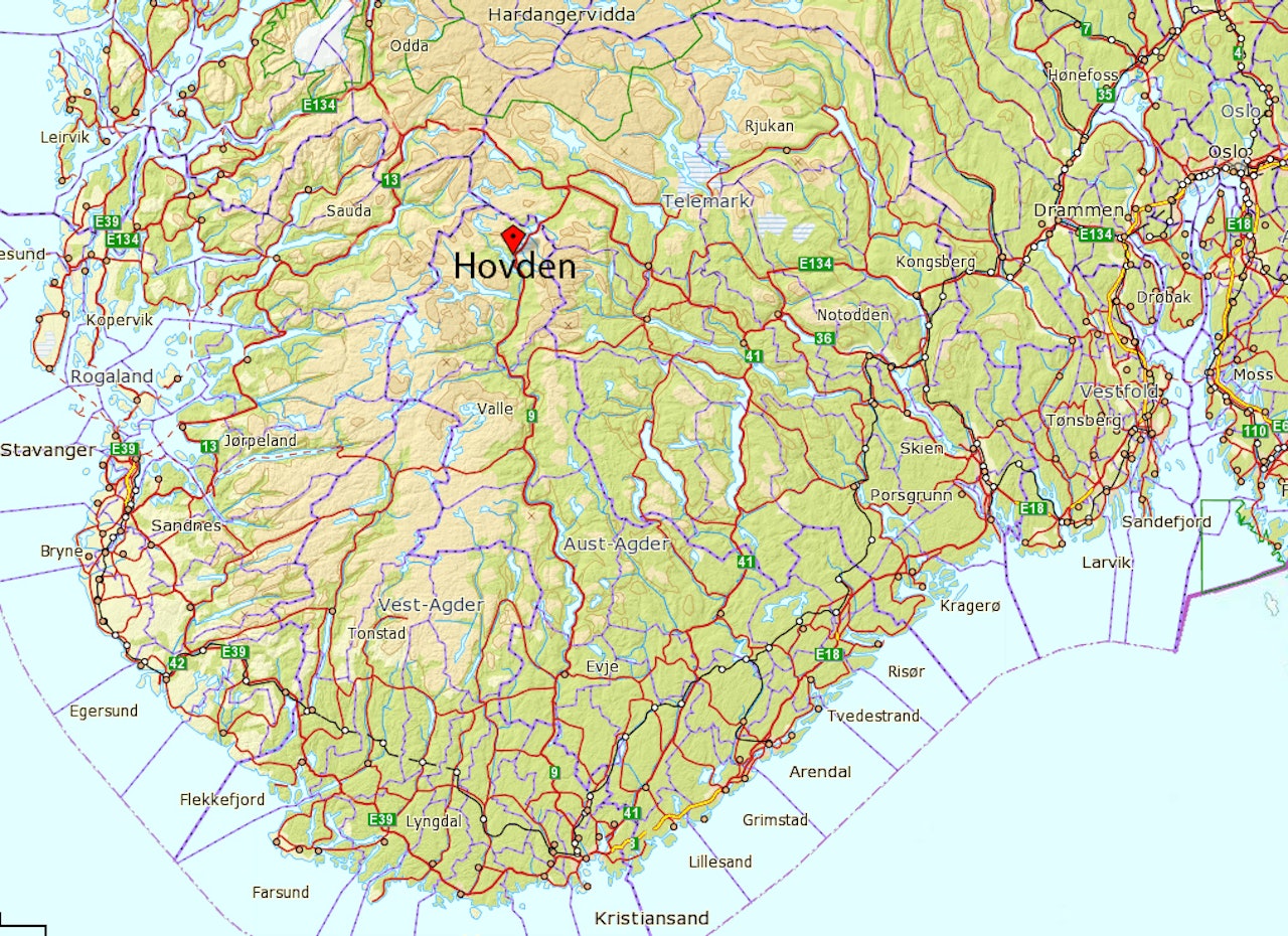 HOVDEN: Ingen ble tatt i et snøskrred i Sørlandets største skisenter i dag. HOVDEN: Ingen ble tatt i et snøskrred i Sørlandets største skisenter i dag.