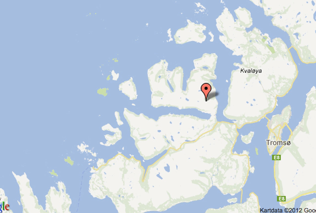 SAVNET: Klatreren er savnet på Kvaløya utenfor Tromsø.