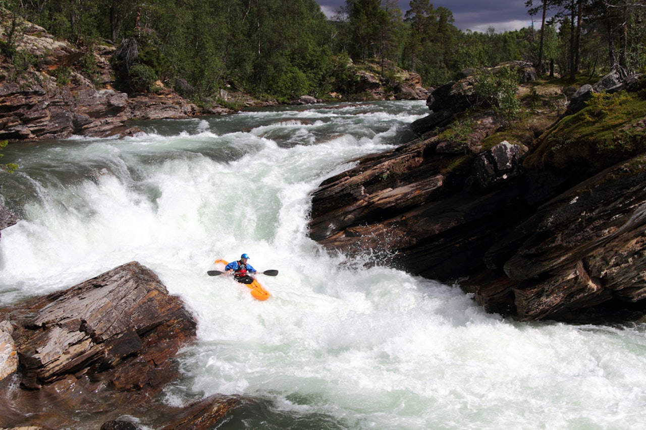 STENGT 1: Susna henger sammen med Vefsna, og er derfor forbudt område for padlere, med mindre de desinifserer utstyret, slik Mathias Fossum (bildet) har gjort. Foto: Tore Meirik STENGT 1: Susna henger sammen med Vefsna, og er derfor forbudt område for padlere, med mindre de desinifserer utstyret, slik Mathias Fossum (bildet) har gjort. Foto: Tore Meirik