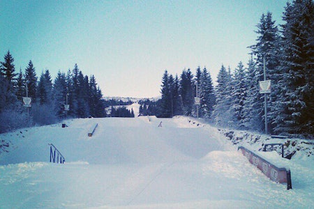 PARK I DESEMBER: Vassfjellet hadde en railpark klar da anlegget åpnet i desember. Foto: Kristian Hummelsund PARK I DESEMBER: Vassfjellet hadde en railpark klar da anlegget åpnet i desember. Foto: Kristian Hummelsund