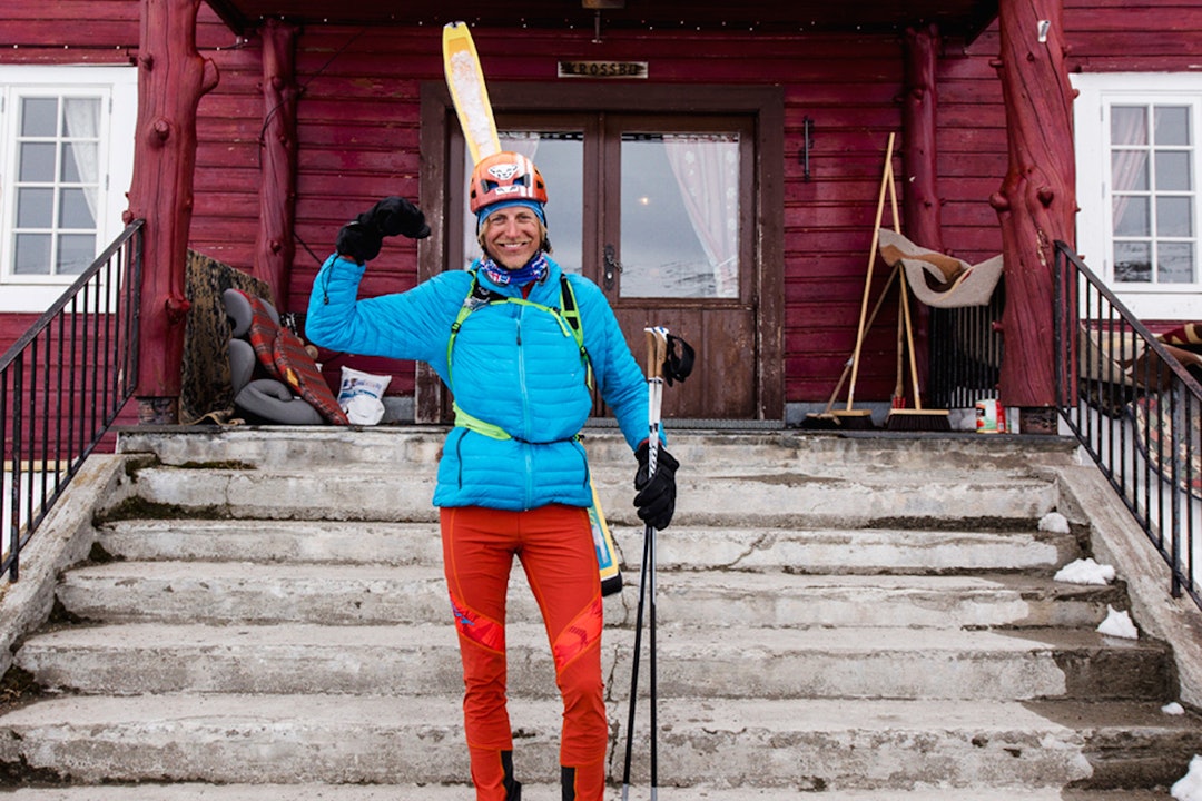 Gjermund Nordskar er en sprek type og lommekjent i Jotunheimen. KORT REKORD: Både tiden Gjermund Nordskar brukte på Høgruta, og tiden rekorden sto, er temmelig kort. Knappest lenger enn filmen egentlig - og den ser du her.