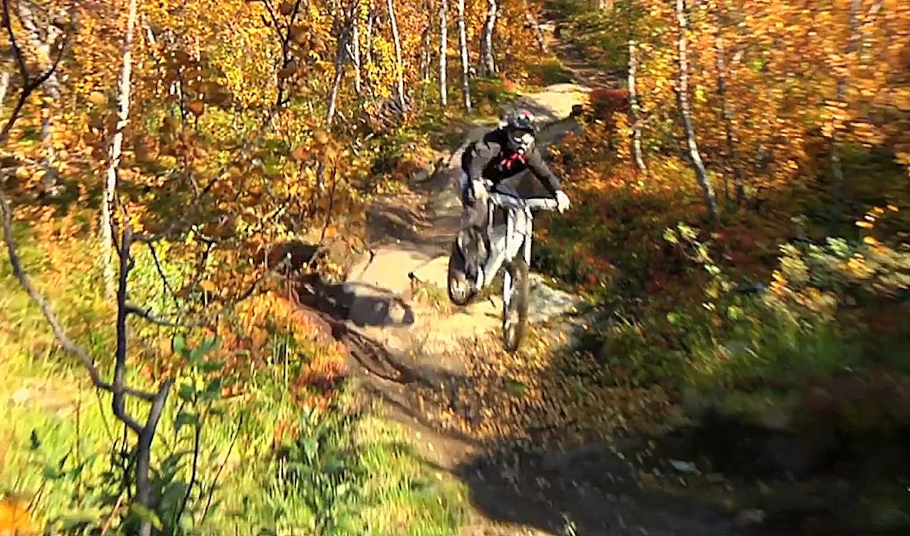 (G)NARVIK: Tor-Erik Nystad drar på i utforløypa i Narvik. (G)NARVIK: Tor-Erik Nystad drar på i utforløypa i Narvik.