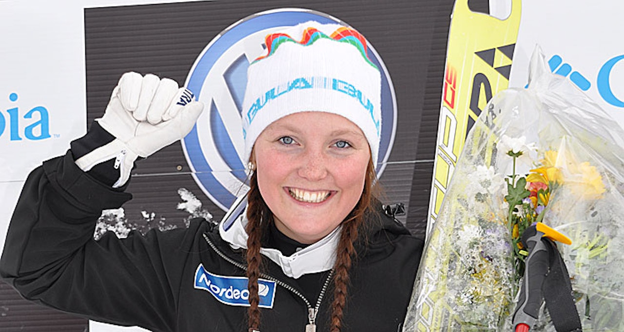 GULL: Marte Høie Gjefsen kunne pakke det edleste metallet med seg hjem til Norge. Foto: Skiforbundet. GULL: Marte Høie Gjefsen kunne pakke det edleste metallet med seg hjem til Norge. Foto: Skiforbundet.