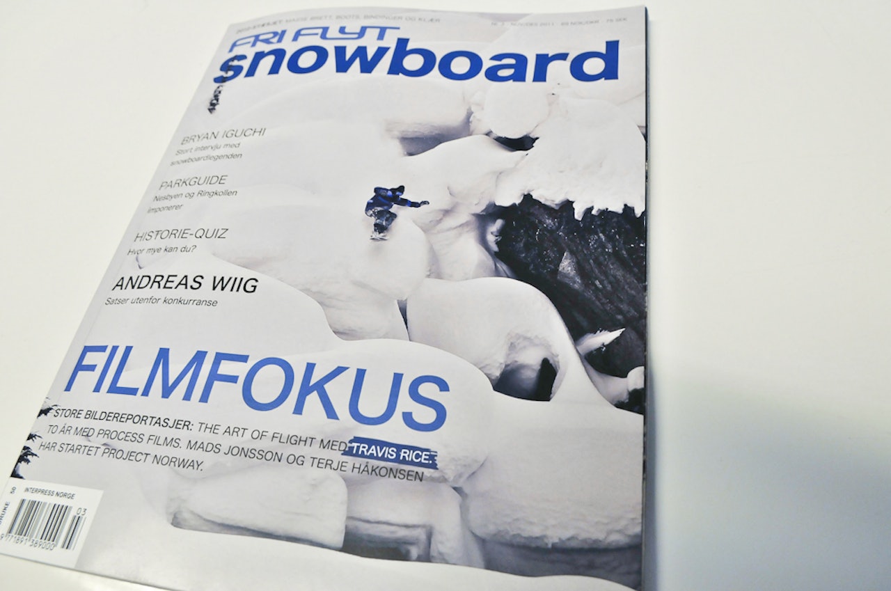 I SALG NÅ: Den tredje utgaven av Fri Flyt Snowboard har Travis Rice på coveret og kan kjøpes i butikk nå.