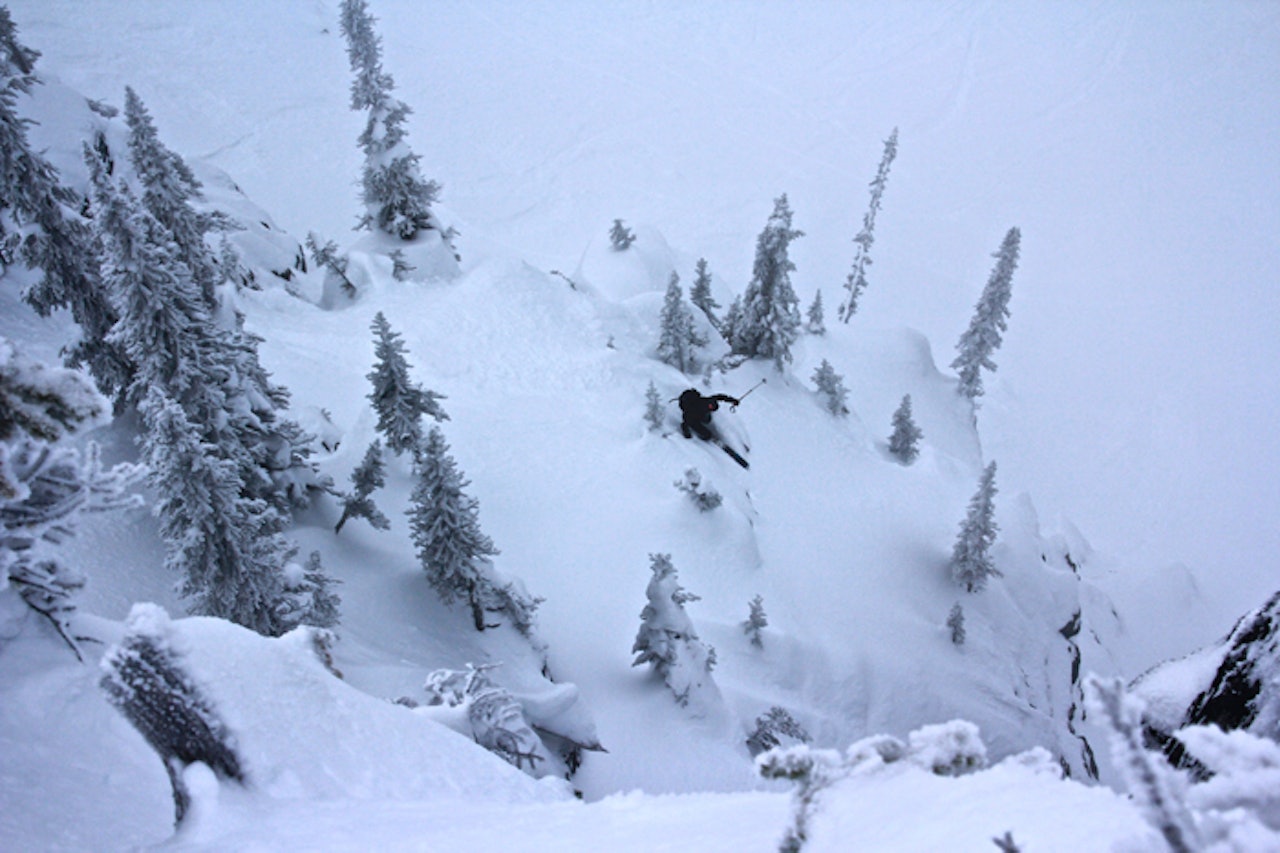 LINJE: Torkel kjører en fin linje i Revelstoke. revelstoke - skikjøring