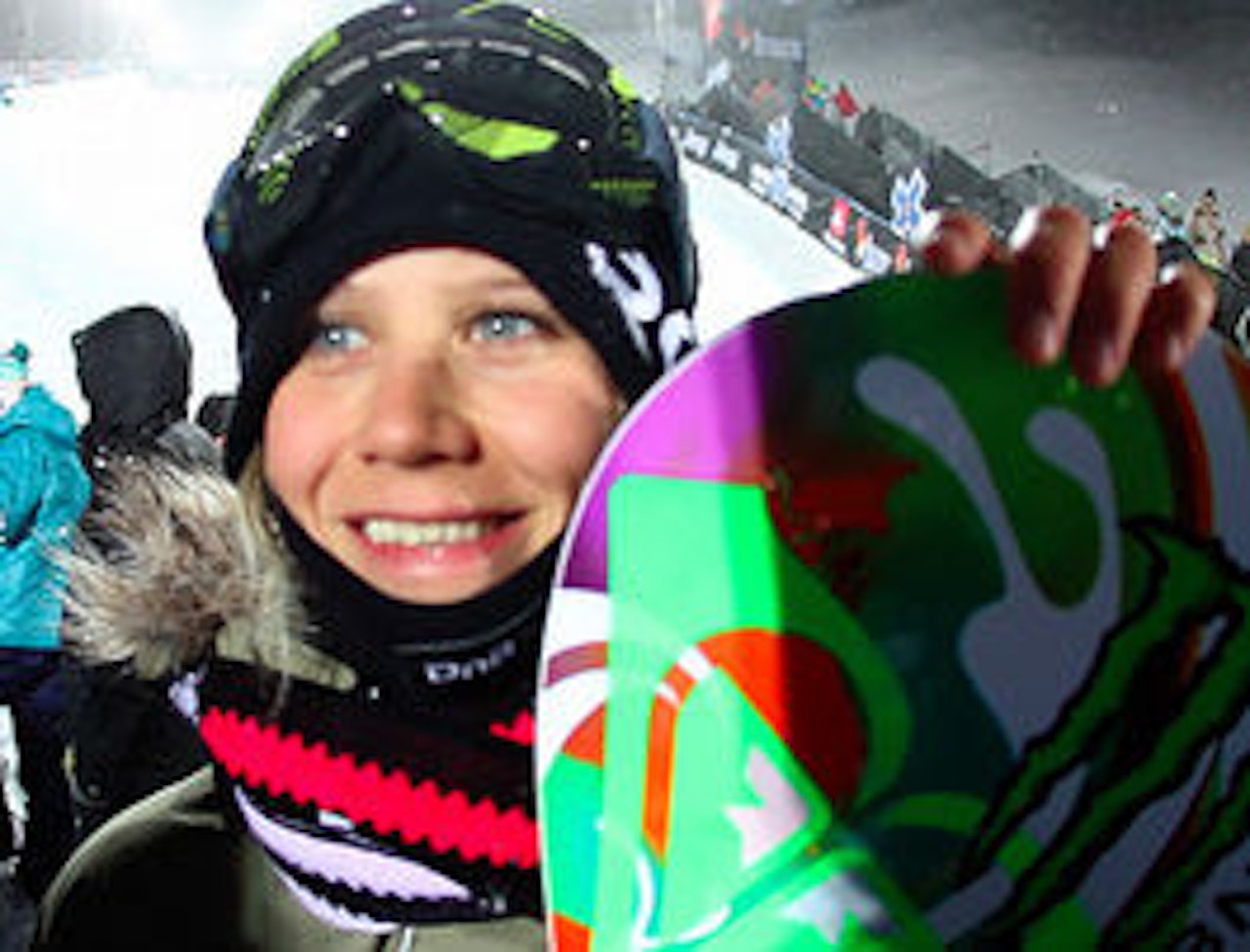 FEMTEPLASS: Kjersti koste seg i X Games-pipen. FEMTEPLASS: Kjersti koste seg i X Games-pipen.