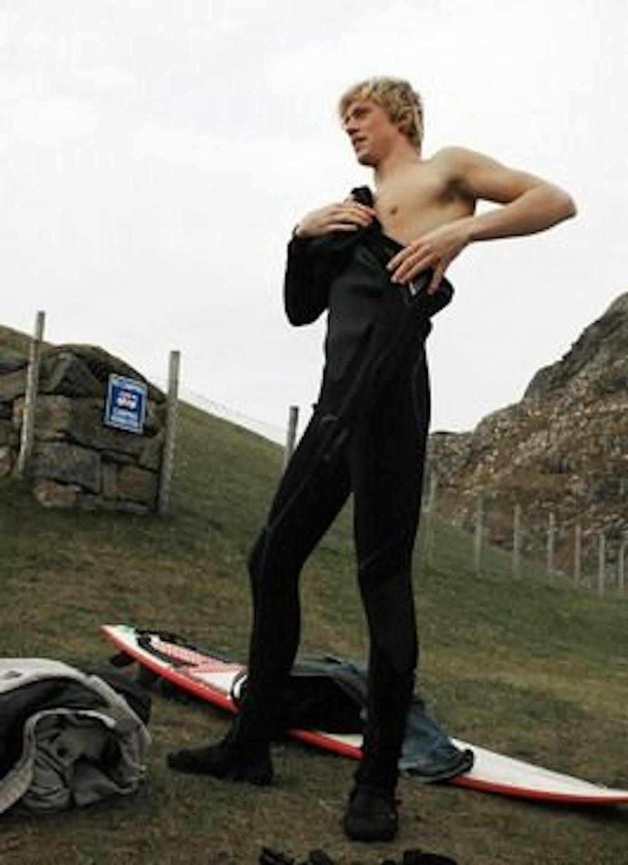 VANNFEST: Jarand Fretheim gjør seg klar for en helg i vannet på Stadlandet. VANNFEST: Jarand Fretheim gjør seg klar for en helg i vannet på Stadlandet.