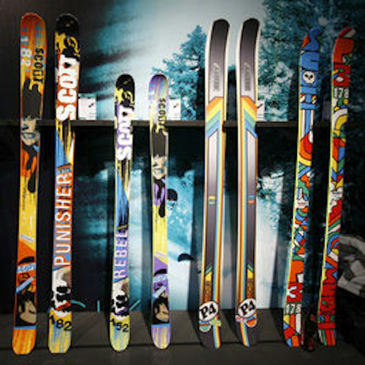 SCOTT: Neste års ski fra Scott. Punisher, Rebel, P4 og P3. Foto: HPHval SCOTT: Neste års ski fra Scott. Punisher, Rebel, P4 og P3. Foto: HPHval