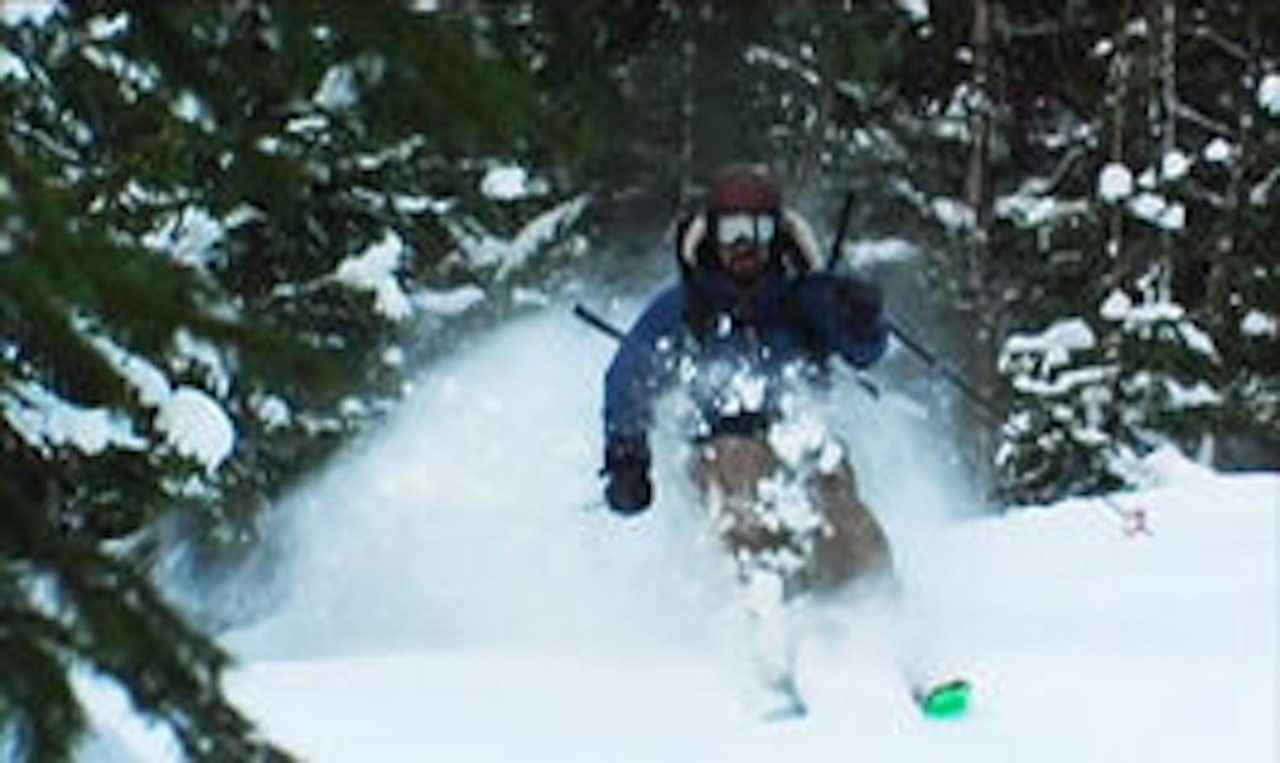 Bård Gundersen inni granskauen ved Varingskollen skisenter. Foto: Christian Nerdrum varingskollen fri flyt guide skisenter offpiste freeride pudder