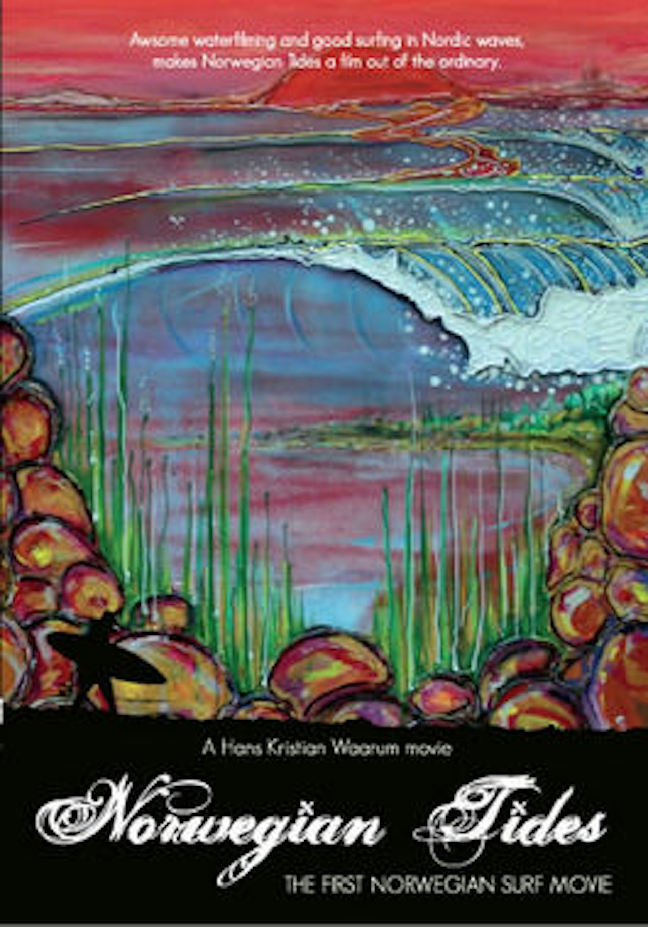 Det er surfer og kunstner Richard Bentley som har malt coveret av Norwegian Tides. Det er surfer og kunstner Richard Bentley som har malt coveret av Norwegian Tides.