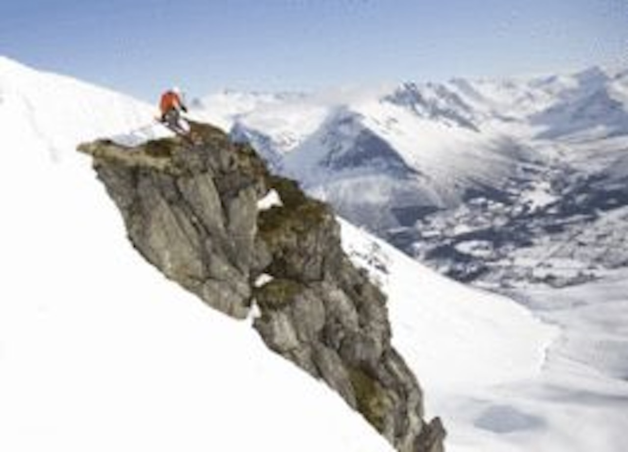 Frikjøring ned fra Saudehornet. Frikjøring ned fra Saudehornet.