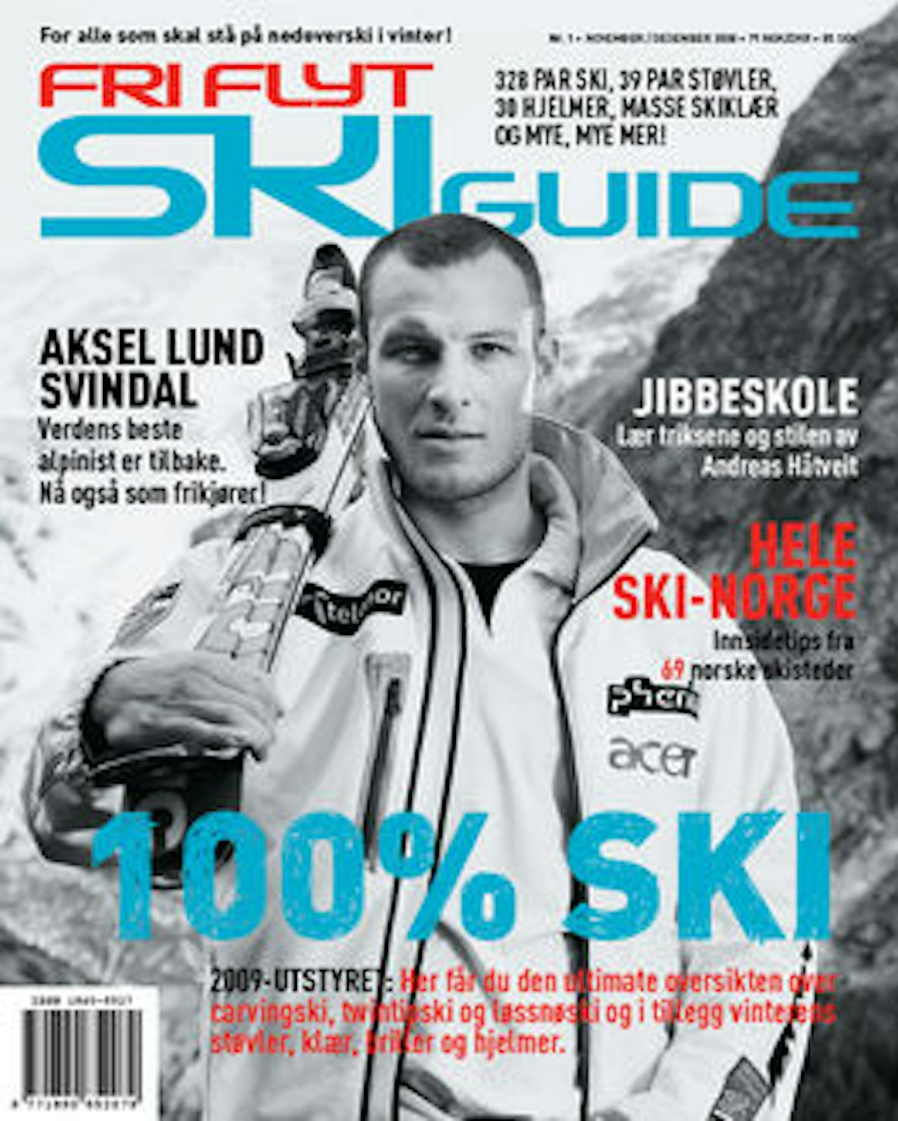 Aksel Lund Svindal pryder forsiden på Fri Flyt Skiguide. Aksel Lund Svindal pryder forsiden på Fri Flyt Skiguide.