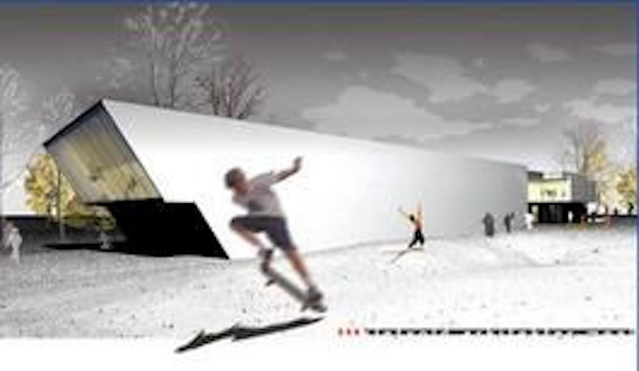 Skateområdet skal inneholde et 600 kvadratmeter stort uteareale med skatepark Skateområdet skal inneholde et 600 kvadratmeter stort uteareale med skatepark