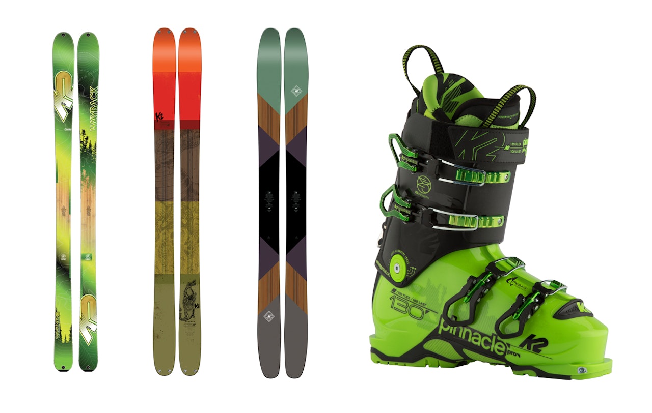 K2 2016/17: Fra venstre: Wayback, Poacher, Marksman og Pinnacle Pro-støvelen. K2 2016/17: Fra venstre: Wayback, Poacher, Marksman og Pinnacle Pro-støvelen.