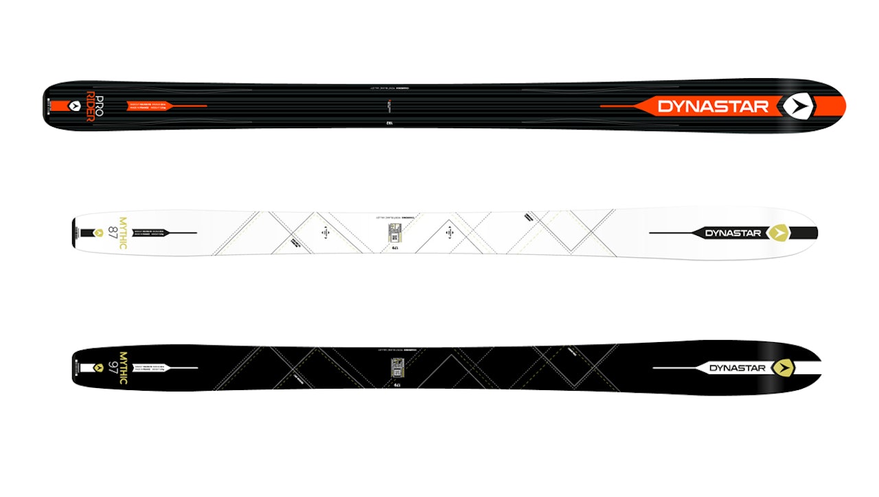 COMEBACK: Storfjellsskia Dynastar Pro Rider (øverst) kommer tilbake neste sesong. Under er neste års utgaver av den lette Mythic-serien. COMEBACK: Storfjellsskia Dynastar Pro Rider (øverst) kommer tilbake neste sesong. Under er neste års utgaver av den lette Mythic-serien.