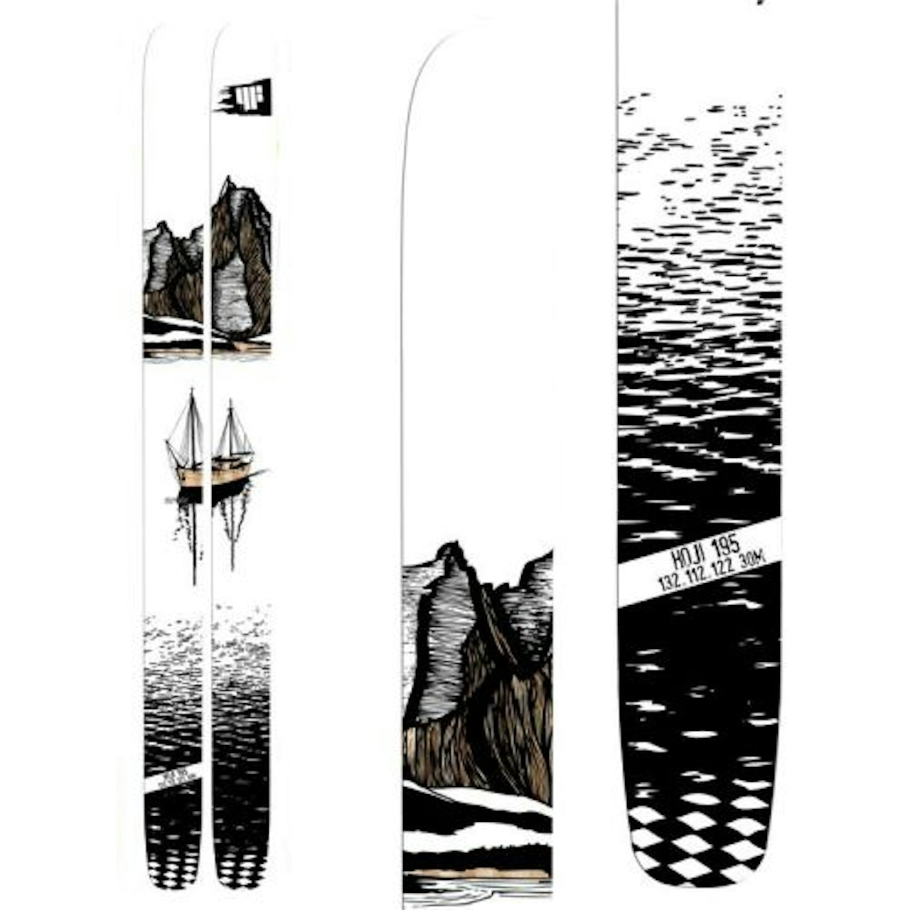 LITT NORSK: Ekstra artig med 2013/14-skia til Hoji er at den har et grafisk tema fra Norge. 