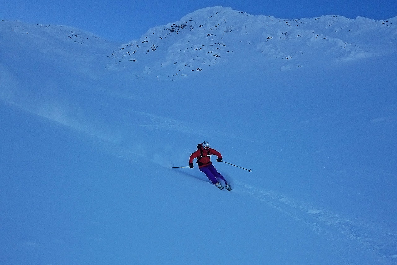 GAUSTATOPPEN: Fri Flyts Anders Kunze Juul-Dam på nedoverturen. Foto: Olav Tarjei Valebjørg GAUSTATOPPEN: Fri Flyts Anders Kunze Juul-Dam på nedoverturen. Foto: Olav Tarjei Valebjørg