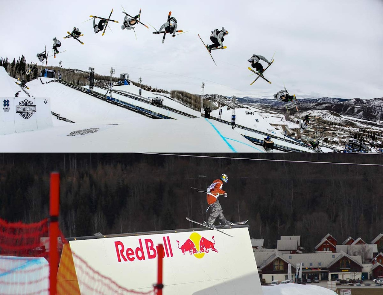 UELEGANT SAMRØR: X Games med Nick Goepper og trippelcorks (over) og VM i slopestyle med blant andre Noah Wallace (under) ble arrangert samtidig i år, og alle er enige om hva som er den råeste konkurransen. Det burde Det Internasjonale Skiforbundet tatt konsekvensen av. Foto: ESPN/ Christian Pondella/ FIS UELEGANT SAMRØR: X Games med Nick Goepper og trippelcorks (over) og VM i slopestyle med blant andre Noah Wallace (under) ble arrangert samtidig i år, og alle er enige om hva som er den råeste konkurransen. Det burde Det Internasjonale Skiforbundet tatt konsekvensen av. Foto: ESPN/ Christian Pondella/ FIS