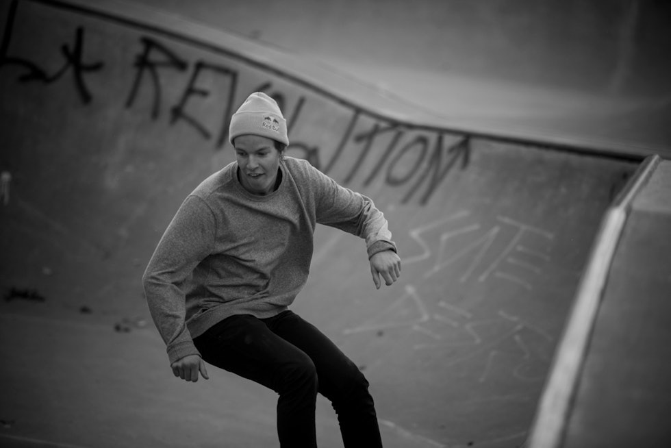 FLINKIS: Øystein i aksjon på skaterampa. Foto: Vegard Breie Øystein Bråten