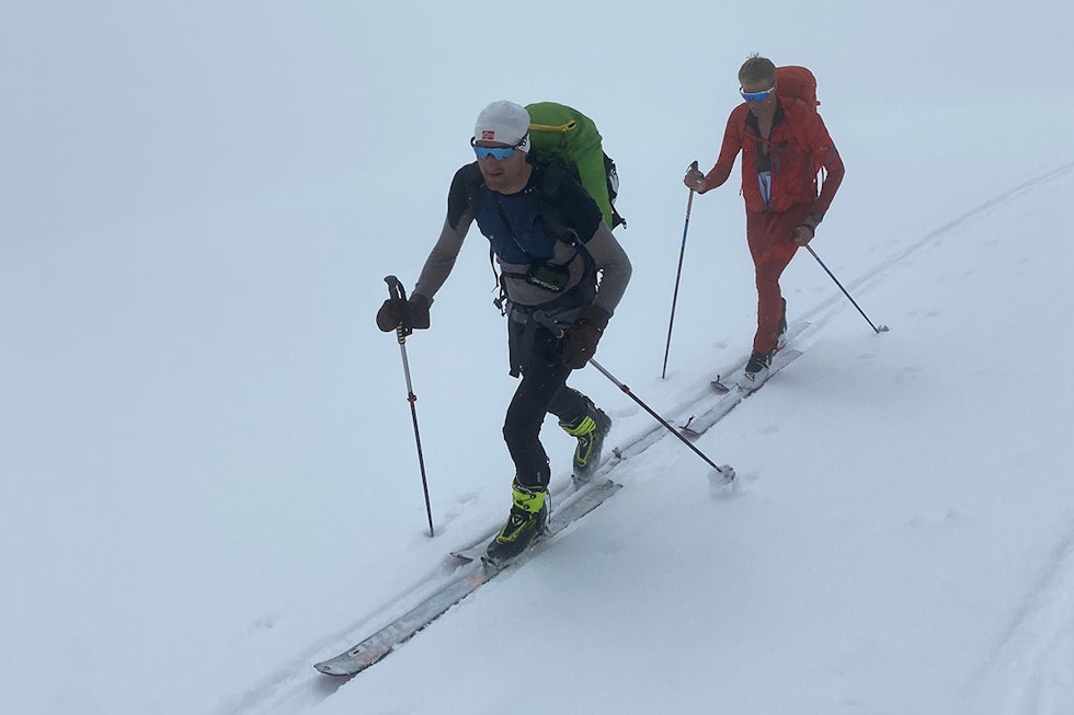 VARIERENDE FORHOLD: Turen gikk i varierende forhold, men med god snø i nedkjøringene. Foto: Gjermund Nordskar Høgruta i Jotunheimen